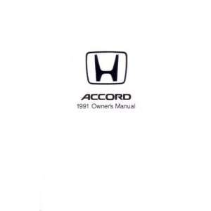  1991 HONDA ACCORD Owners Manual User Guide: Automotive