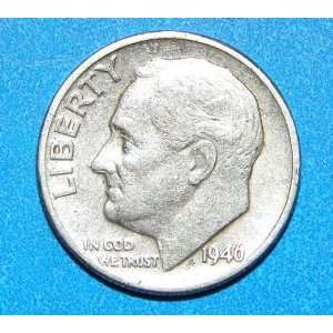  1946 Roosevelt Silver Dime vf Condition 