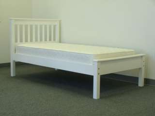 SOLID WOOD TWIN BED MISSION WHITE beds  