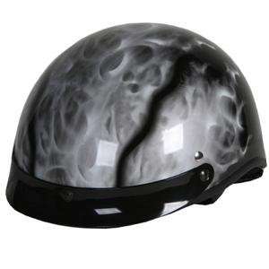  AGV A 4 Real Flame Half Helmet   X Large/Silver 