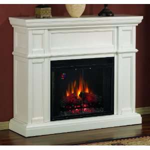     52 Wide Media Mantel Electric Fireplace (White)