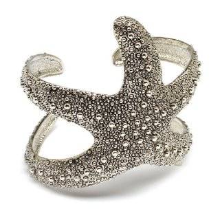 Goldtone Sea Lovers Starfish Cuff Bracelet Jewelry 