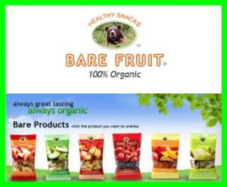 12x Bare Fruit 100% Organic Bake Dried Chips 2.6oz Bags  