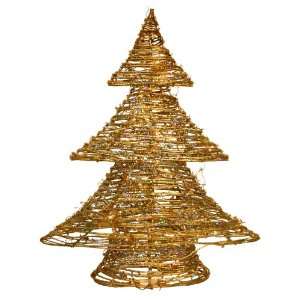  Good Tidings Gold Rattan Christmas Tree with 20 Mini 