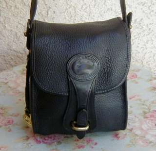 Vintage Black Leather DOONEY & BOURKE Cargo Messenger Bag~Purse USA 