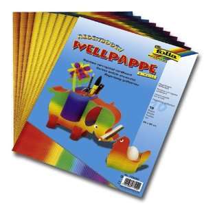  Folia Corrugated Paper 10X14 10/Pkg Rainbow: Toys 