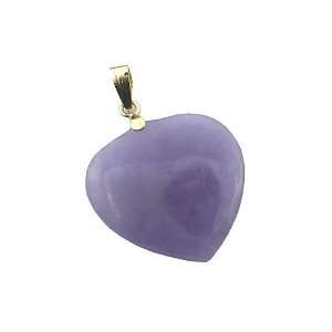  Lavender Jade Savage Heart Pendant, 14k Gold: Jewelry