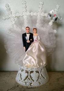 VINTAGE 1959 WEDDING CAKE TOPPER; 1950s; rockabilly  