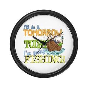  Today Im Going Fishing Funny Wall Clock by  