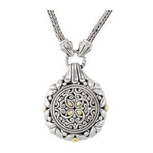  Sterling Silver and 18ct Gold Pendant Italy Jewelry