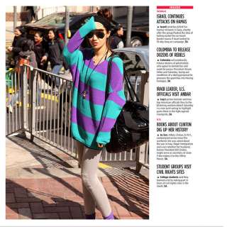 FASHION ON MOON WOMEN V NECK STRIPED PULLOVER SWEATER LY142  
