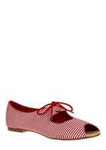 Shoestring Licorice Flat in Cherry  Mod Retro Vintage Flats 