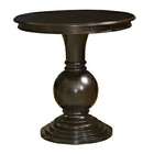 Powell Espresso Finish Round Accent Table With Round Pedestal Base
