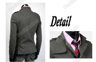 NEW 2011 Mens Fashion Slim Fit Up Collar Designed Coat Jacket 4 Size 2 