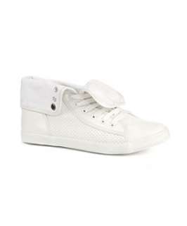 White (White) Classic Fold Over High Tops  241004710  New Look