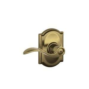   Brass Privacy Accent Style Lever with Camelot Rose: Home Improvement