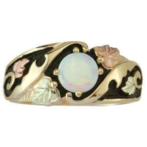  Antiqued Opal Cabochon Ladies Gold Ring Jewelry