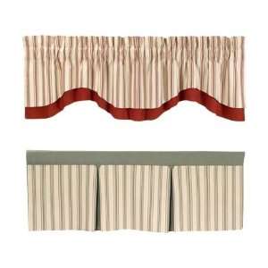  Box Pleat Cotton Valance with Solid Header and Accent 