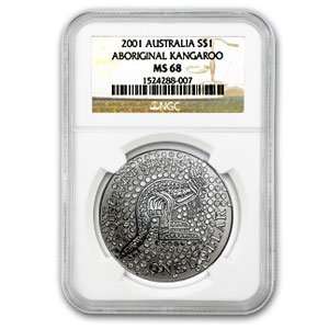    2001 1 oz Australian Silver Kangaroo NGC MS 68 Toys & Games
