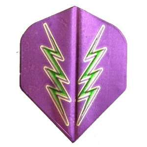   Green/Purple/Silver Lightning Dart Flights