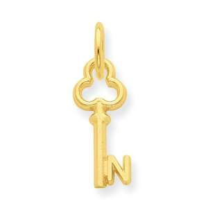  14k Gold N Key Charm Jewelry