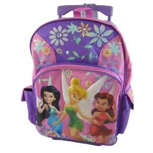   Tinker Bell Fairies Large Rolling Luggage Backpack bag Tote Luggage