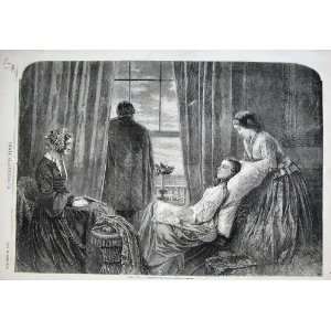  1858 Fine Art Young Woman Dying Chair Robinson Print: Home 