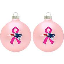 Topperscot New England Patriots Breast Cancer Awareness Ornaments Set 
