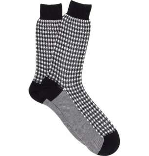    Accessories  Socks  Formal socks  Gingham Cotton Socks