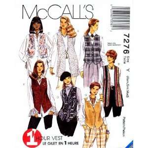  McCalls 7276 Sewing Pattern Unlined 1 Hour Vests Size 4 