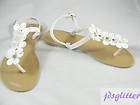 GUESS White Kolby Logo Thong Sandals NWT items in The Glitter Shack 