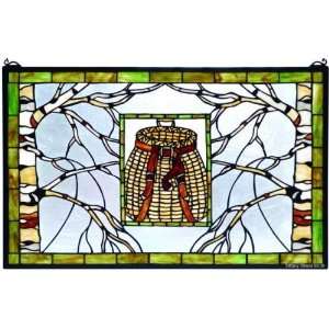   Stained Glass Window Panel 18 Inches H X 28 Inches W: Home & Kitchen