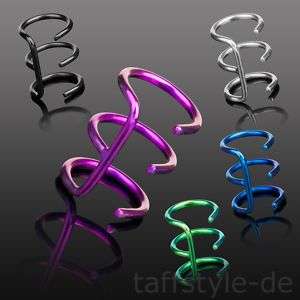 Titan Fake Piercing Triple Ohr Clip 5 Farben # TRSFXT3  