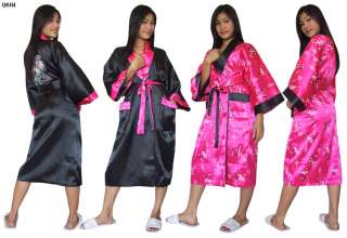 damen kimono morgenmantel hausmantel bademantel japan satin negligee 