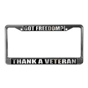 Veteran Got Freedom Military License Plate Frame by   