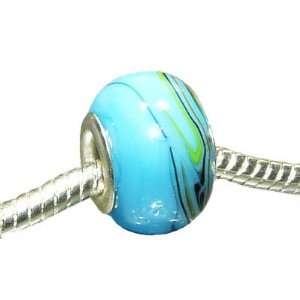 Hidden Gems(366) Silver Plated Double Core Glass Bead, Charm Bead will 