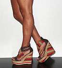 Womens 5 Strappy Wedge Heel Platform Natural Tribal Sandal Soda 