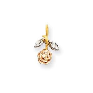  14k Tri Color Rose Charm: Jewelry
