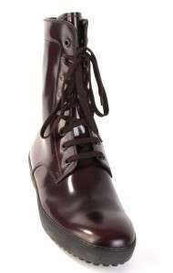 NEW TODS SMOOTH BURGUNDY LEATHER LACE UP ANKLE BOOTS SHOES 5.5/6.5 
