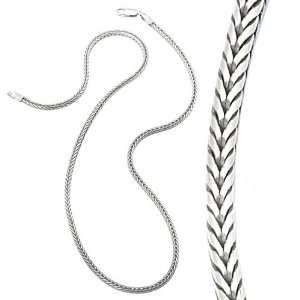  925 Silver Oxidized Fox Tail Chain 2.5mm 24IN Deluxe 
