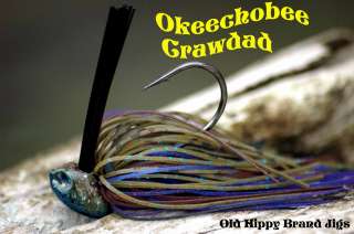   Hippy Ultra Custom Bass Jigs   Brush Jig   Okeechobee Crayfish  