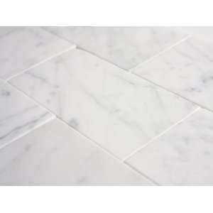    Italian white Cararra Polish 3x6 stone tile