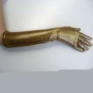 Karneval lange Handschuhe Basic mittellang gold  