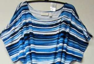 CHICOS STRIPE CINCH DRESS BLUE NWT $109 CHICOS SIZE 3  