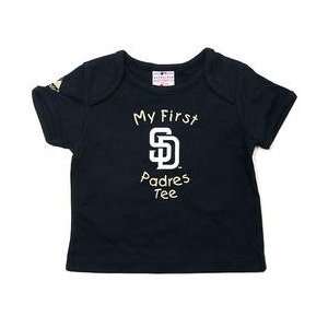 San Diego Padres Newborn My First Tee by Majestic Athletic   Navy 6 