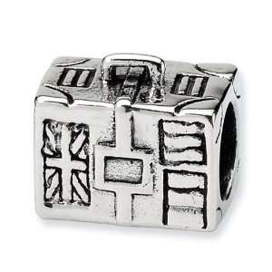    925 Sterling Silver Charm Suitcase Travel Jewelry Bead Jewelry