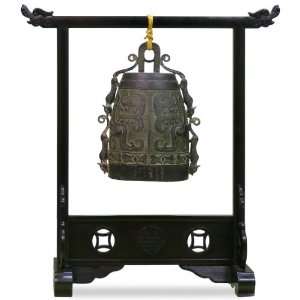  Bronze Temple Bell with Wooden Stand: Home & Kitchen