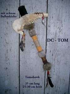 Indianer Tomahawk Kriegsbeil echter Knochen / dc TOM  