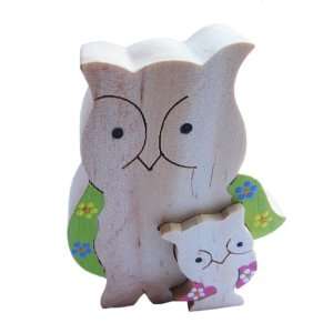  Handmade Artisan Organic Wood Decorative Toy Puzzle   Owl 