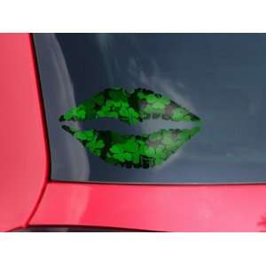  Lips Decal 9x5.5 St Patricks Clover Confetti: Automotive